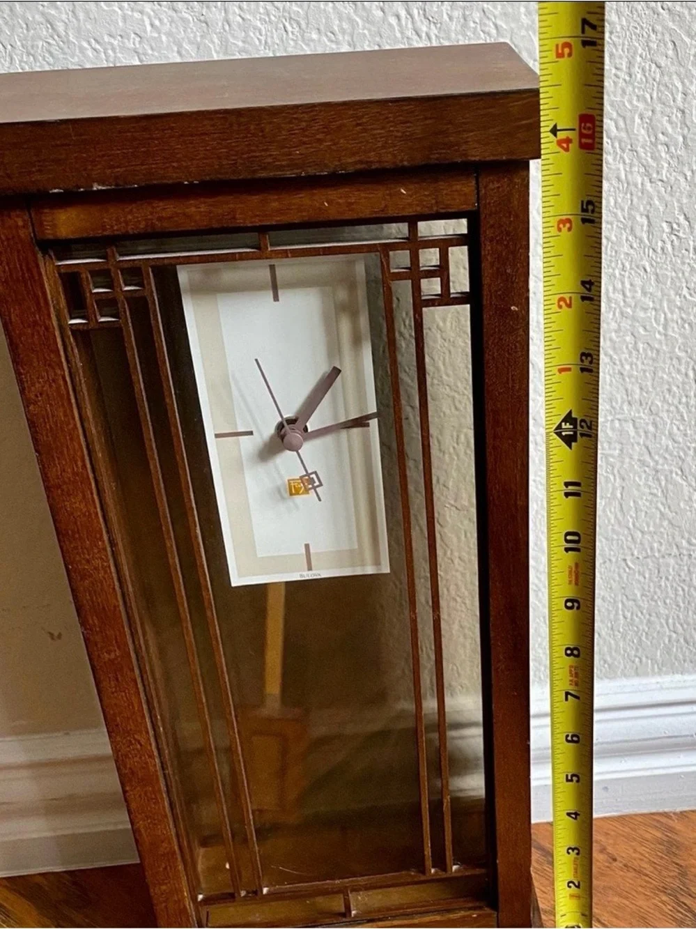 Bulova B1852 Frank Lloyd Wright Collection Wood Pendulum Clock